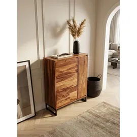 KADIMA DESIGN Sheesham Schuhschrank 88x40x120 cm braun