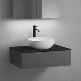 neoro n50 Unterschrank B: 80 cm mit 1 Auszug, Waschtisch Ø 40 cm weiß matt, B: 80.5 BN0064WM+BN0412GR+BN0402C2