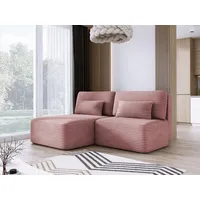 Luxusbetten24 Schlafsofa Designer Sofa Tilia in Cord, mit praktischem Stauraum und Schlaffunktion rosa