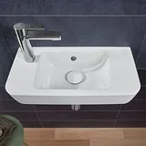 Villeroy & Boch O.NOVO Compact 50x25cm, HL L durch-, R vorgest., ÜL, we