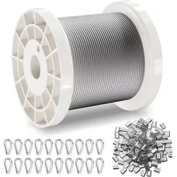 VEVOR Stahlseil Drahtseil Seil Draht 304 Edelstahl Ф1,59mmx100,6m 2kN 7x7Litzen