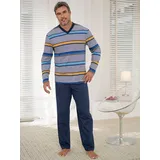 Witt Weiden Schlafanzug in marine-gelb-gestreift | Gr.: 56/58