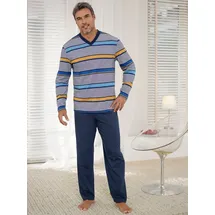 Witt Weiden Schlafanzug in marine-gelb-gestreift | Gr.: 56/58