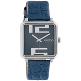 Oozoo Damen Armbanduhr C10366 Blau Lederband 30x30 mm - Dunkelblau