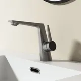 Mischbatterie für Warm- und Kaltwasser mit Wasserschlauch, Anthrazitgrau