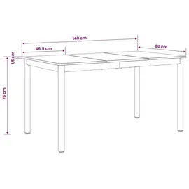 vidaXL Esstisch 80 x 80 x 75 cm grau