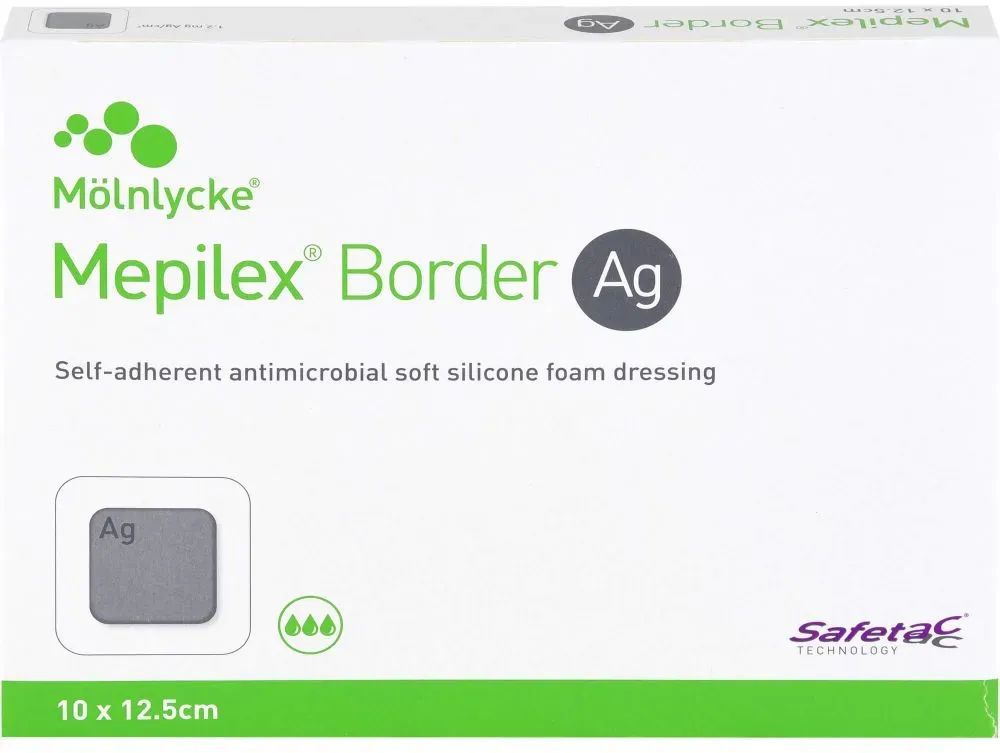 MEPILEX Border Ag Schaumverb.10x12,5 cm steril 5 St
