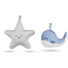 Kinderkraft MIMI NORDIC BREEZE Babywippe, Spielbügel mit 2 Spielzeuge, verstellbare Rückenlehne, Weiches Material, Minimalistische Skandinavisches Design, Zusammenklappbar, Blue