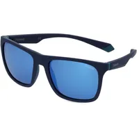 Polaroid Pld 2141/s Unisex-Sonnenbrille Vollrand Rectangular Kunststoff-Gestell, blau