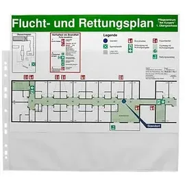 Lands Prospekthüllen DIN A3 quer transparent genarbt 0,08 mm, 10 St.