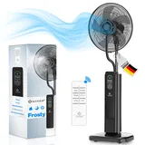 Kesser Stand-Ventilator Frosty mit Wasser Ultraschall-Sprühnebel Wasserkühlung inkl. Fernbedienung Timer-Funktion Luftbefeuchter Leise , Nebelfunktion , Raumbefeuchter , Standventilator