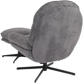 Mendler Relaxsessel HWC-P32 Chenille 80 x 96 x 80 cm Grau mit Hocker