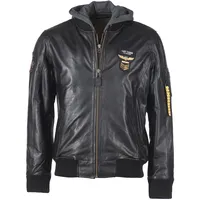 Top Gun Leder Pilotenjacke Styling schwarz, Größe M