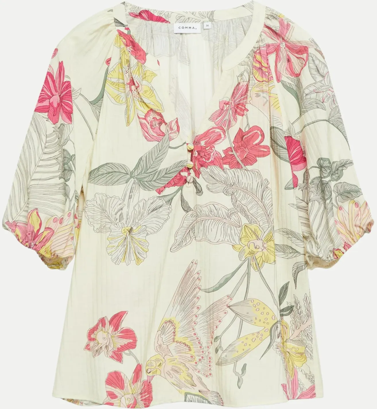 Bluse mit floralem Allover-Print Mehrfarbig 34