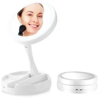 Vergrößerungsspiegel Kosmetikspiegel LED Beleuchtet 10x/1x Vergrößerung, Schminkspiegel Rasierspiegel mit 360° Schwenkbar, Schminkspiegel mit Beleuchtung Kosmetikspiegel,Chminkspiegel Stehend