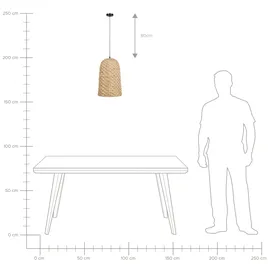 Beliani Kerio 1-flg. 60 cm Kegelform Bambusholz hellbraun