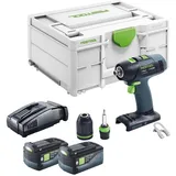 Festool T 18+3 Basic Akku Bohrschrauber 18 V 50 Nm Brushless + 2x Akku 5,0 Ah + Schnellladegerät + Systainer