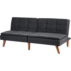 Beliani Schlafsofa 3-Sitzer RONNE Stoff Schwarz,