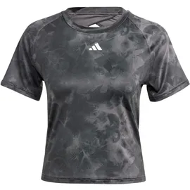 Adidas Damen Train Essentials AOP Flower Tie-Dye Tee T-Shirt, Grey Five/Carbon, XL