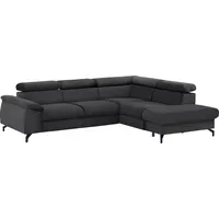 Cotta Ecksofa "Kitty L-Form, B: 249 cm", grau (dunkelgrau), B:249cm H:72cm T:207cm, Microfaser (100% Polyester);Flachgewebe (100% Polyester), Sofas, Ecksofa, mit Kopfteilverstellung, optional Bettfunktion & Bettkasten