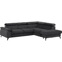 Cotta Ecksofa "Kitty L-Form, B: 249 cm", grau (dunkelgrau), B:249cm H:72cm T:207cm, Microfaser (100% Polyester);Flachgewebe (100% Polyester), Sofas, Ecksofa, mit Kopfteilverstellung, optional Bettfunktion & Bettkasten