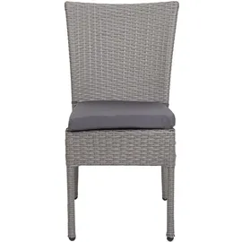 Mendler 2er-Set Poly-Rattan Stuhl HWC-G19 Gartenstuhl 0 x 0 x 0 cm grau