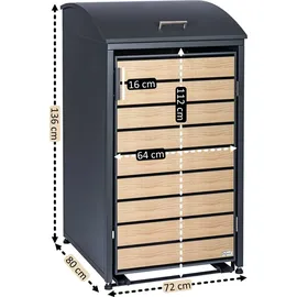 Zelsius Mülltonnenbox 120-240 Liter 1er grau