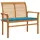 vidaXL Gartenbank Massivholz Teak 112 cm Blaue Auflage