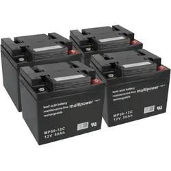 4 x 12V 50Ah Blei AGM Multipower