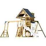 Axi Spielturm Mitch aus Holz mit Doppelschaukel und Rutsche Weiß