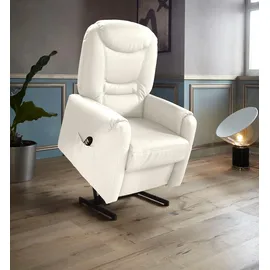sit&more TV-Sessel Morten Kunstleder 76 x 111 x 78 cm Beige mit Motor und Aufstehhilfe