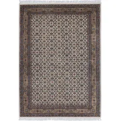 Orientteppich HOME AFFAIRE "BH Oriantal", braun (cream braun), B:60cm H:12mm L:90cm, Schurwolle, Teppiche, reine Wolle, handgeknüpft, orientalisches Design, mit Fransen