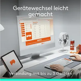 Logitech POP Icon Combo, Tastatur und Maus Set, kabellos, White