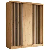 ax living Kleiderschrank Cabinio 180 x 0 x 0 cm Eiche/Schwarz