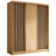 ax living Kleiderschrank Cabinio 180 x 0 x 0 cm Eiche/Schwarz