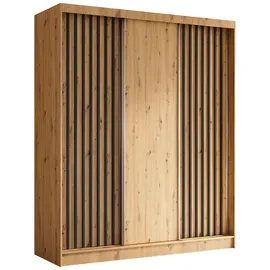 ax living Kleiderschrank Cabinio 180 x 0 x 0 cm Eiche/Schwarz