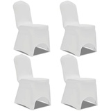 vidaXL Stretch Stuhlbezug 4 Stück Weiß