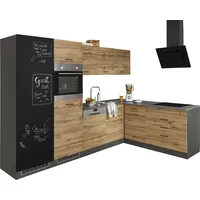 kochstation Winkelküche L-Form 290 cm grau