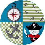 Ayyildiz Kinderteppich »Kids 450«, rund, Piraten und Seeräuber Motiv, blau