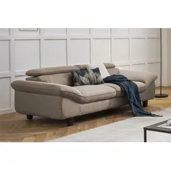 2-Sitzer HOME AFFAIRE "Pilot", beige (sand), B:202cm T:108cm, Sofas, Big-Sofa mit Kopfteilverstellung