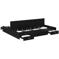 VidaXL Aufbewahrungsbettgestell Schwarz Eichen-Optik 180 x 200 cm