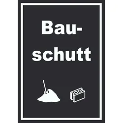 HB-Druck Bauschutt Mülltrennung Schild Text Symbol Ziegel Baustein hochkant A4 (210x297mm)