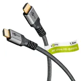 goobay HDMI-Kabel 2.0 1 m Grau/Schwarz