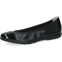 CAPRICE Damen Ballerinas aus Leder mit Lack, Schwarz (Black Comb), 36