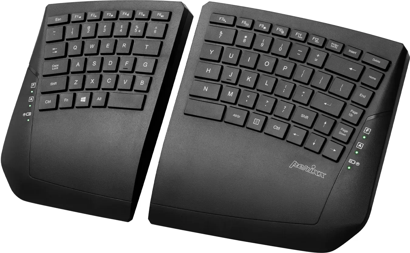 PERIBOARD-624B - Kabellose ergonomische Split-Tastatur - Neigungswinkel einstellbar