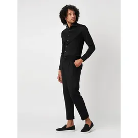 Desoto Langarmhemd "Jerseyhemd Essential Hai langarm", Herren, Gr. 40, N-Gr, schwarz (solid schwarz), Jersey, Obermaterial: 100% Baumwolle, körpernah, 1-Knopf-Manschette, Hemden, Flexibler Stretch