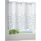 Querbehang HEINE HOME Gr. 3, weiß, grau, B:90cm H:45cm, Polyester, Gardinen
