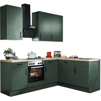 wiho Küchen Winkelküche »"Simi", mit verstellbaren Füßen, wahlweise mit E-Geräten,«, grün
