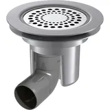 Delabie Ablauf für Weichboden, Sieb Edst. Ø114 Anschl-Bog. hori. Ø50mm