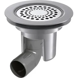 Delabie Ablauf für Weichboden, Sieb Edst. Ø114 Anschl-Bog. hori. Ø50mm